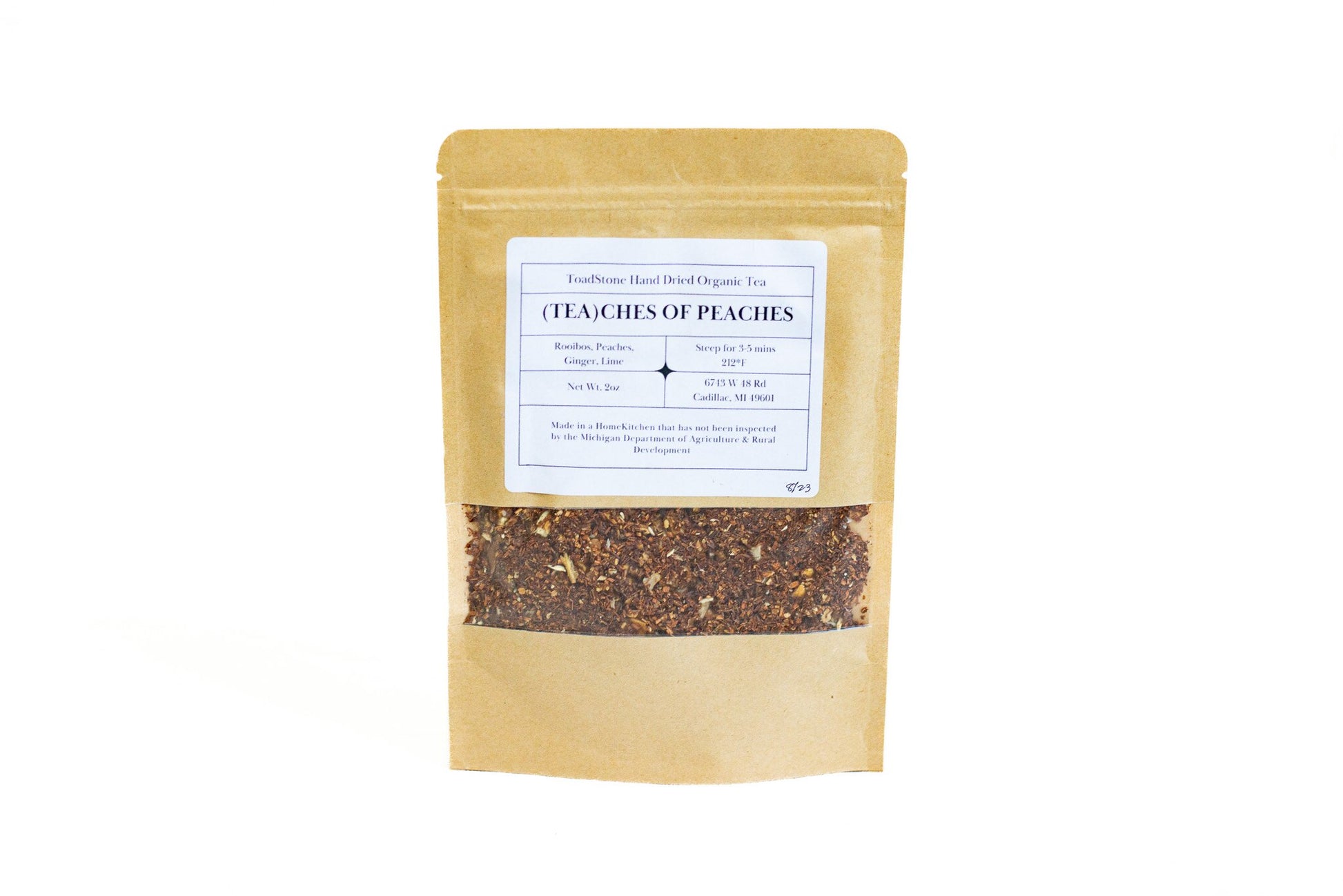 20 ounce bag of (Tea)ches of Peaches loose leaf red rooibos blend.